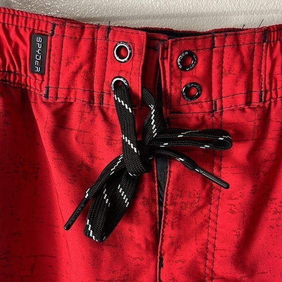 Spyder Swim Trunks Boardshorts Men's XL Red Black Mesh Lining Pockets Inseam 8.5 - Picture 9 of 15